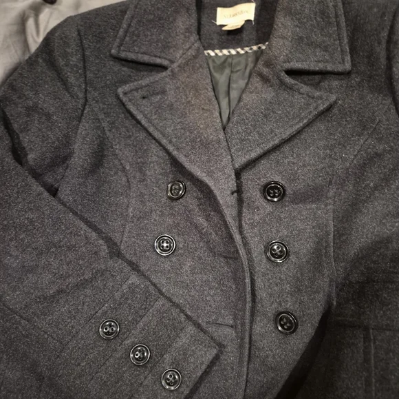 St.Johns Bay Charcoal Double-Breasted Pea Coat - Picture 4 of 4